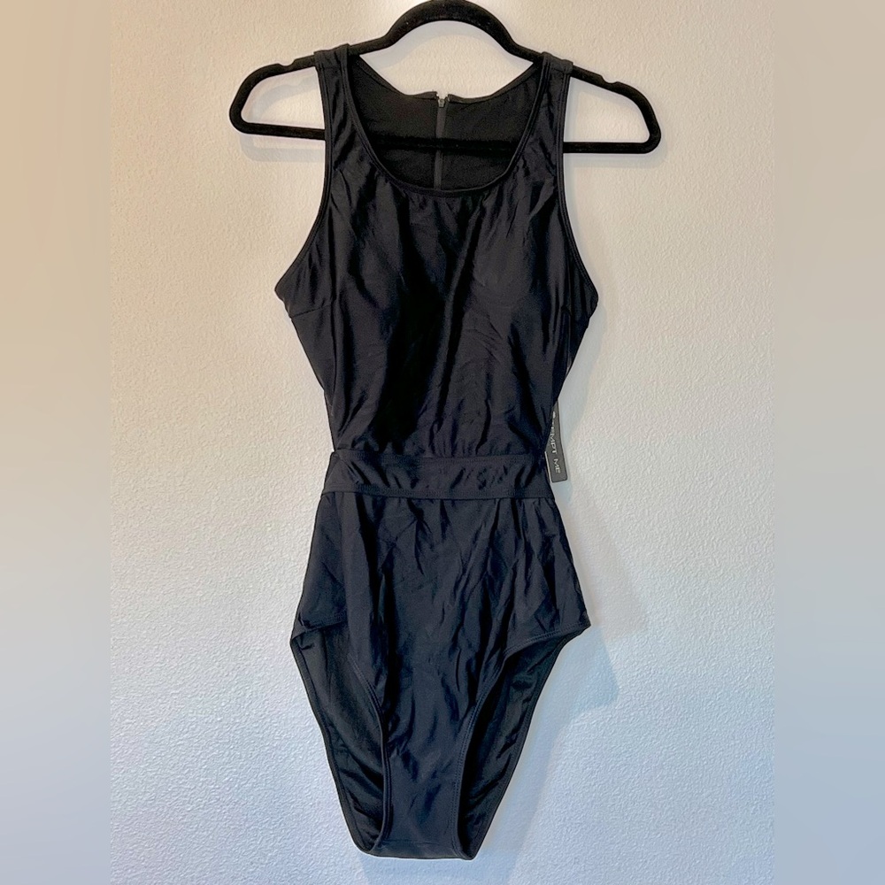 TEMPT ME Black Monokini Open-Back Swimsuit One Piece Bathing Suit- Size L - Picture 3 of 7